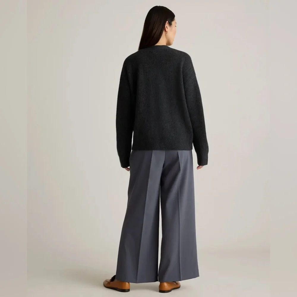 EUC Quince Mongolian Cashmere Fisherman Boxy Cropped Cardigan Sweater, Large - Picture 12 of 12